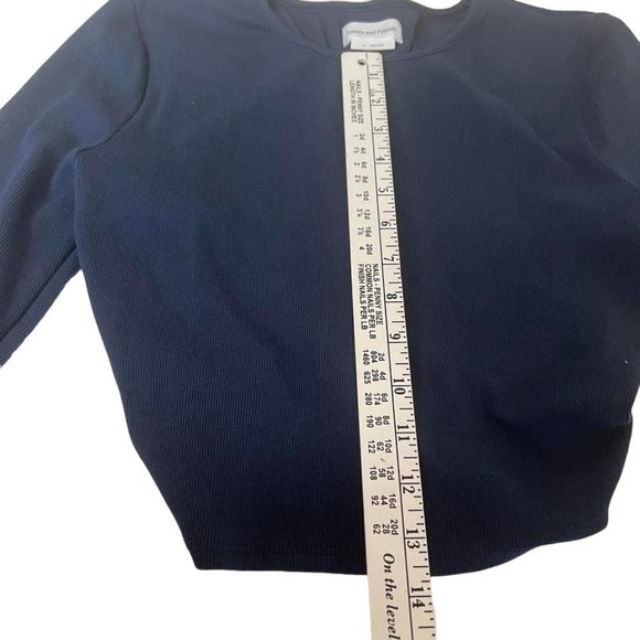 Lovers and Friends Top Long Sleeve Open Tie Back Blue Size M - Picture 8 of 9